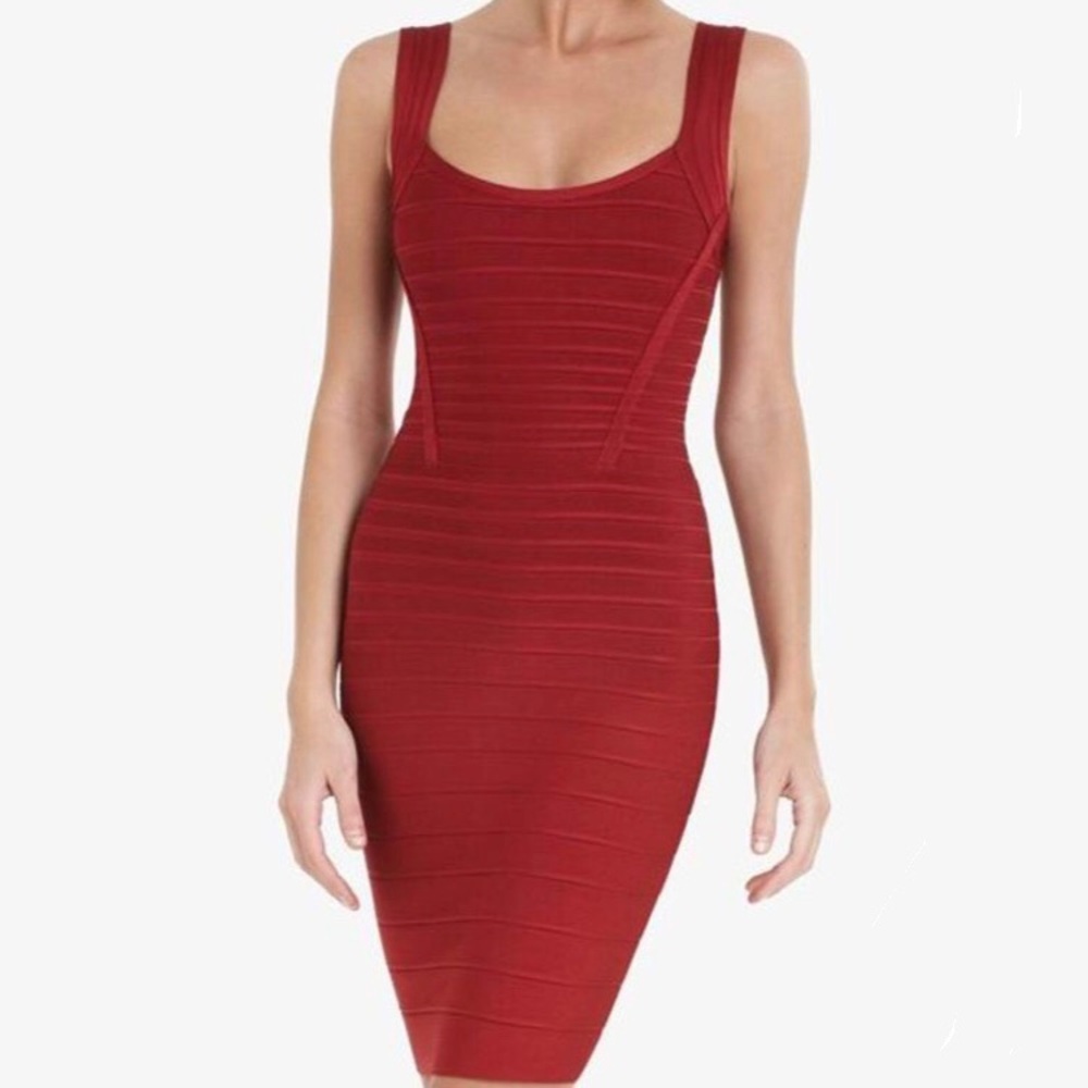 Herve Leger Scarlet Red Bandage Dress